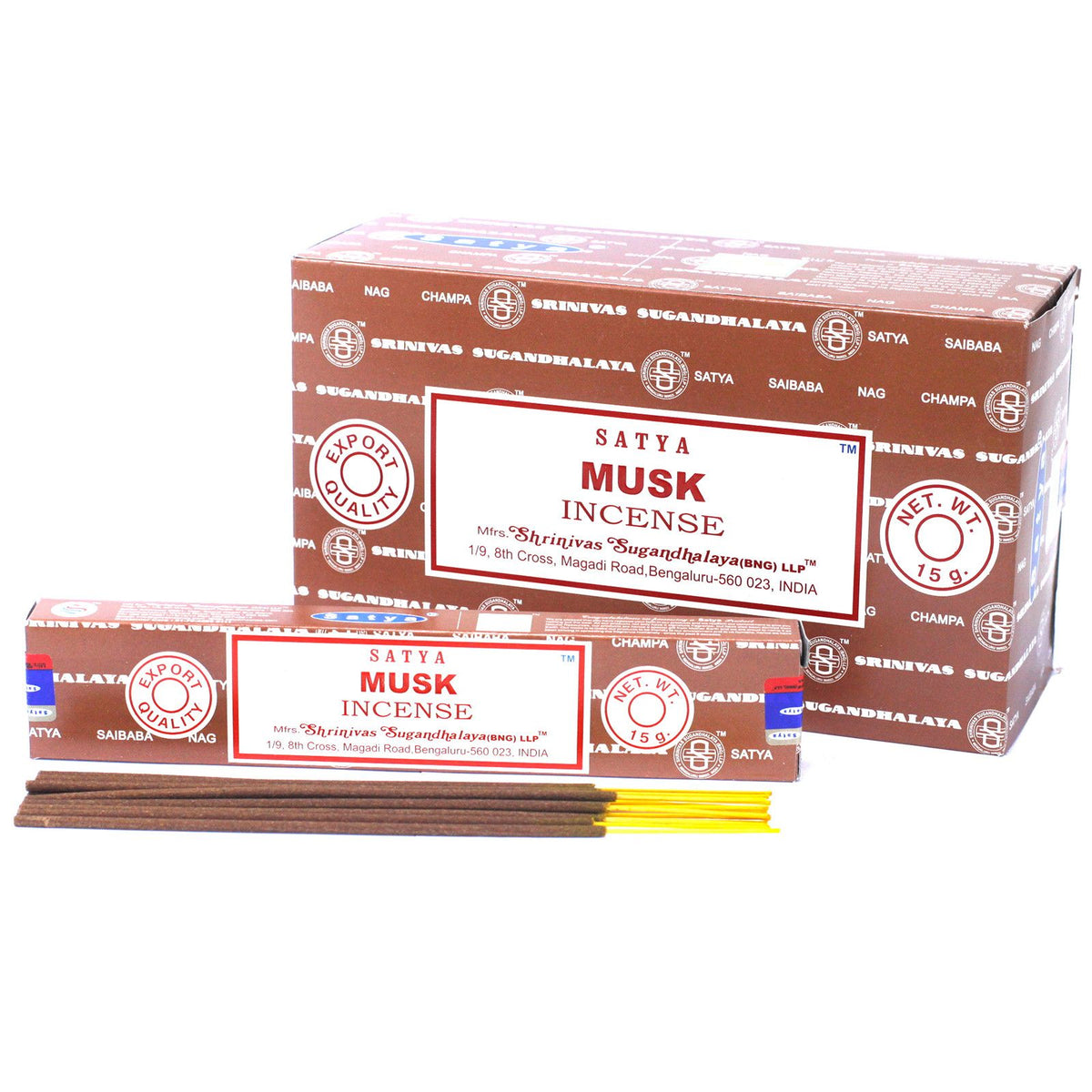 Varillas de Incienso Satya 15gm - Almizcle - Incienso Satya en Sticks, Artisan Product