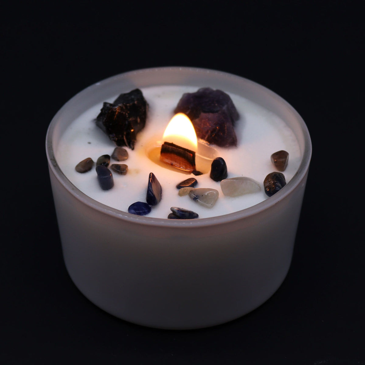 Velas de Cristal de Chakra  -Chakra del plexo solar - Velas de Cristal de Chakras, amatista