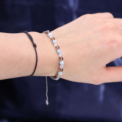 Vela de cristal del zodiaco con pulsera de piedras preciosas - Cáncer - Velas de cristal del zodiaco con brazalete de piedras