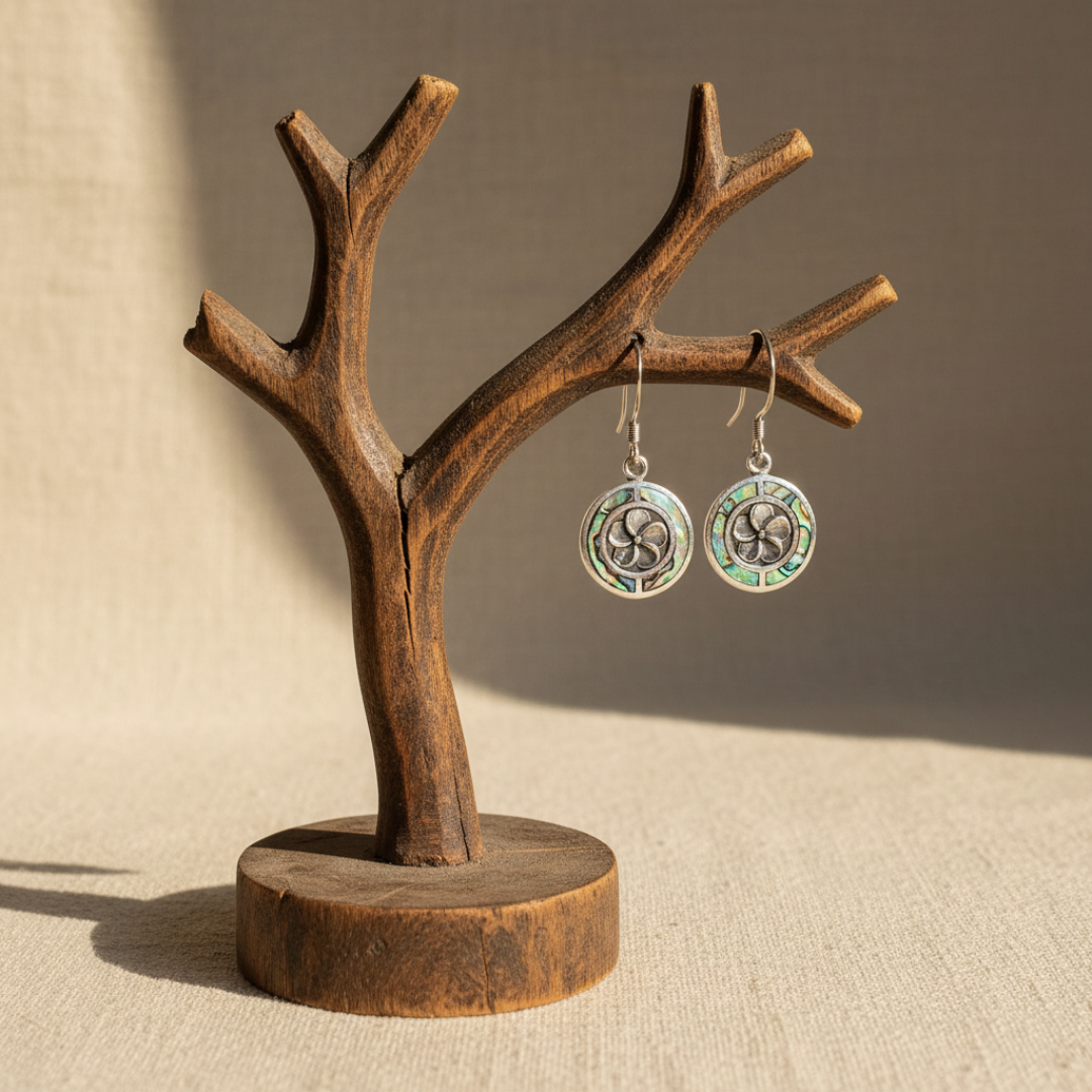 Pendientes de Concha y Plata - Frangipani - Abalón