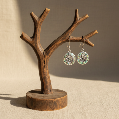 Pendientes de Concha y Plata - Frangipani - Abalón