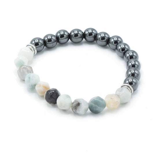 Bracelet en Pierres Précieuses Sculptées - Jade de Montagne Magnétique
