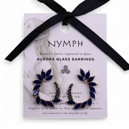 Pendientes de Cristal Vintage - Aro - Azul