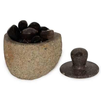 Maceta de enraizamiento con piedra de río natural - Mediano (aprox 12x8 cm)