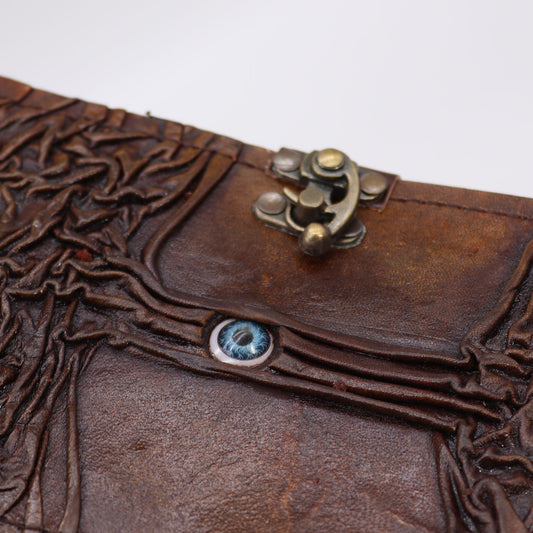 Dark Brown Evil Eye Distressed Edges Notebook