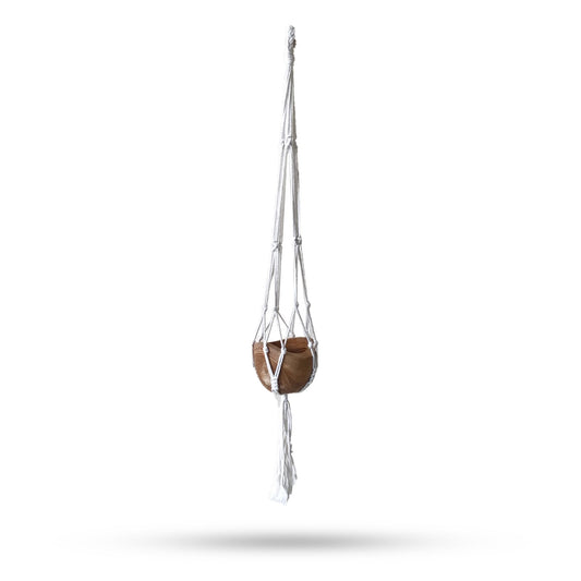 Macrame Classic Plant Hanger - Natural Med Pot