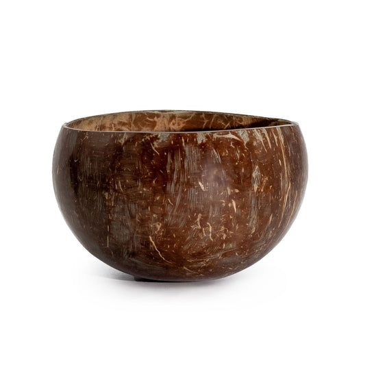 Petit bol en noix de coco naturelle polie – 7 × 10 cm