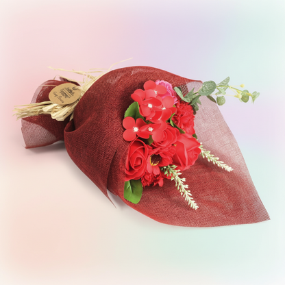 Ramo de Flores de Jabón Artesanal · Rojo Pasión