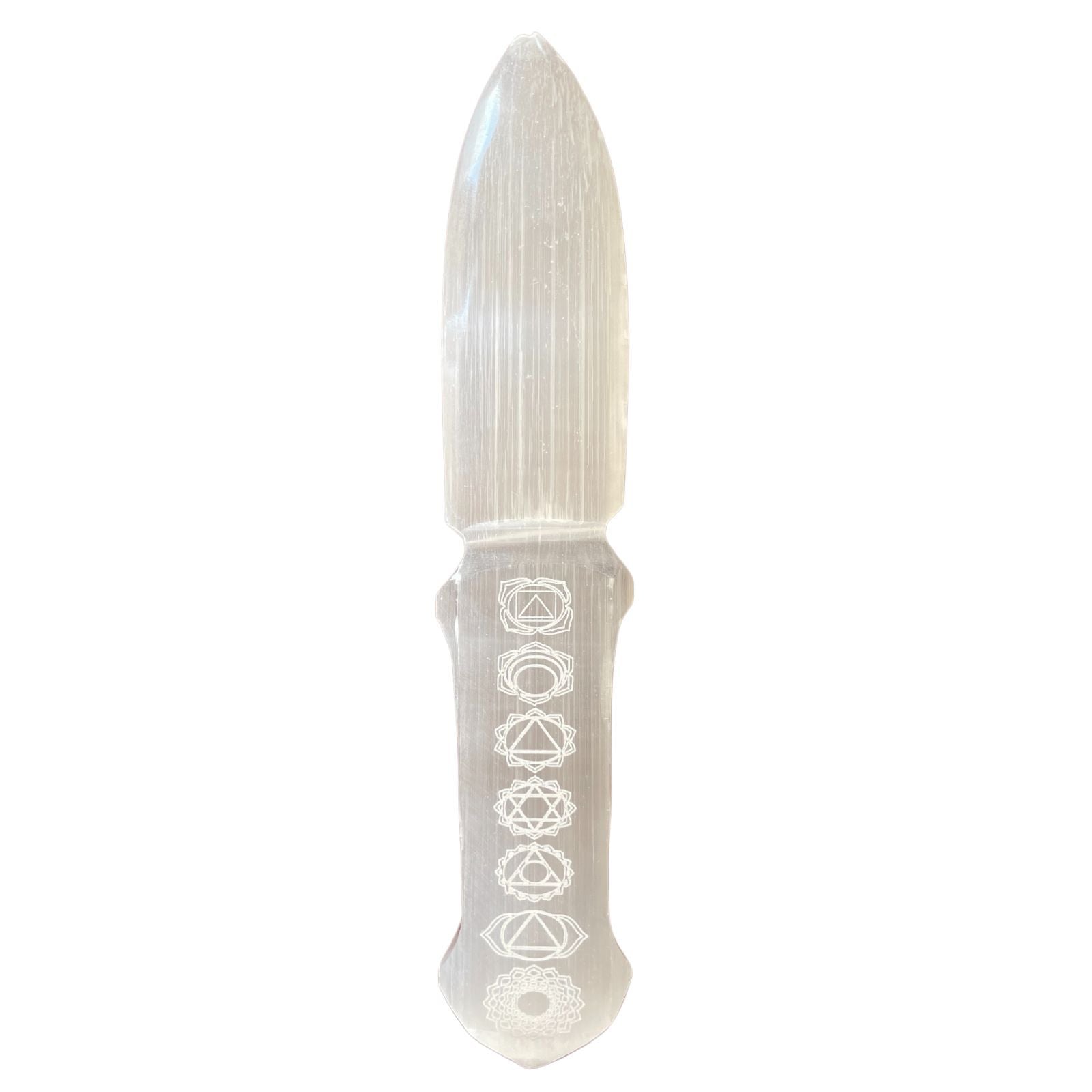 Cuchillo Ritual Selenita - Chakra - Cuchillos Rituales de Selenita