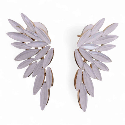 Pendientes de Cristal Vintage - Alas de ángel - Perla