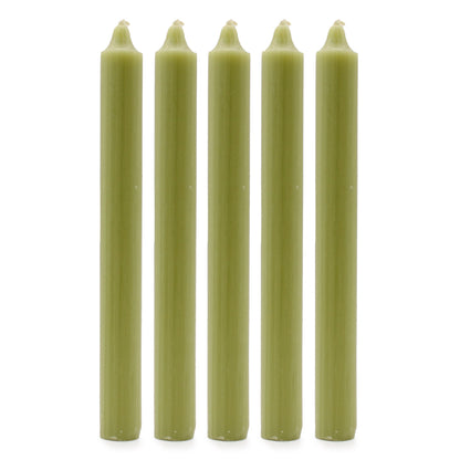 Juego de Velas de Mesa de Color Sólido - Pack de 21 - Oliva Rústico