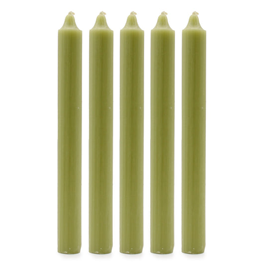 Juego de Velas de Mesa de Color Sólido - Pack de 21 - Oliva Rústico
