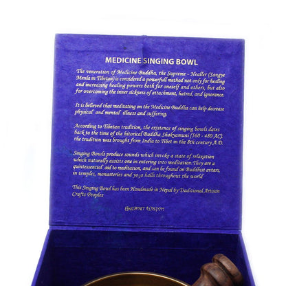 Cuenco tibetano set - Medicina Buda 10cm (min 500gm) - Set de Regalo Tibetano