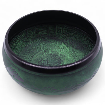 Cuenco tibetano de canto con forma de hongo - Verde musgo (23x10,5 cm, 1,3 kg)