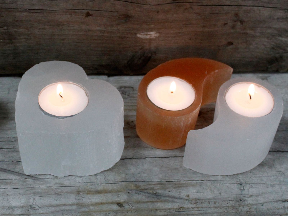 Candelabro Selenite Yin Yang
