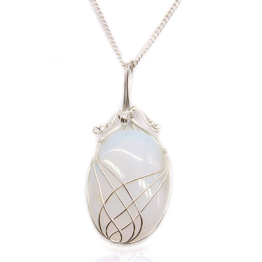 Cascading Wrapped Necklace - Raw Opalite