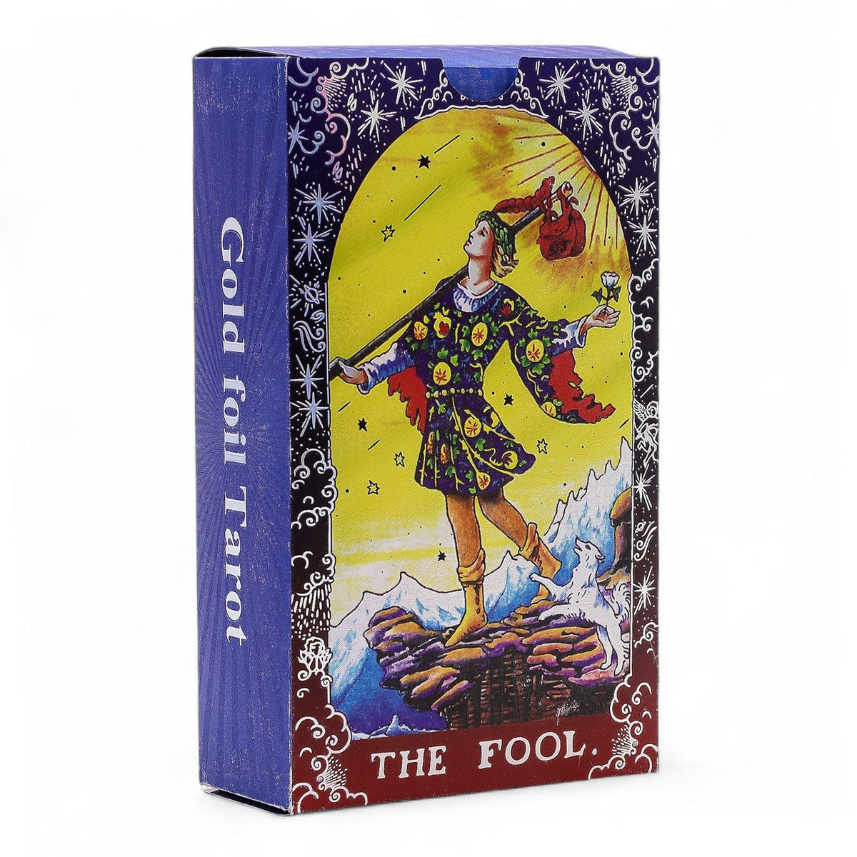 Conjunto de cartas de Tarot con foil azul - Mandala - con folleto - Cartas del Tarot y paños de lectura