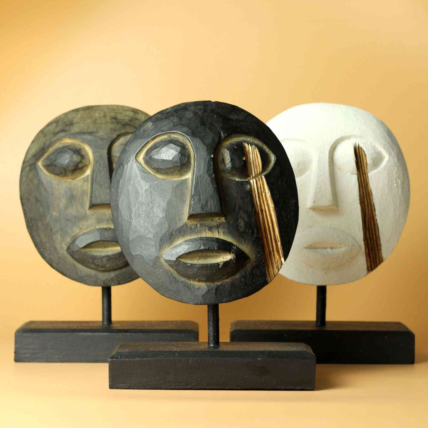 Máscara Decorativa Tribal de Timor - Antigua 27x20cm