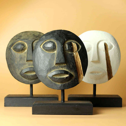 Máscara Decorativa Tribal de Timor - Antigua 27x20cm