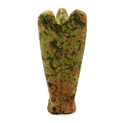 Ángel de piedra preciosa tallada a mano - Unakita - Figuras de Piedras Preciosas