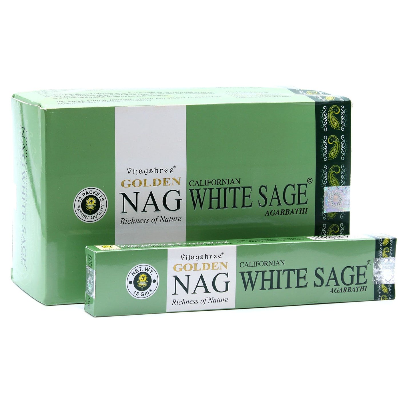 15g Incienso Dorado Nag - Salvia Blanca - Incienso Golden