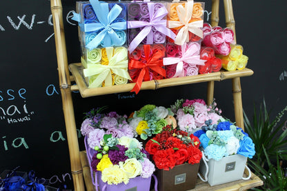 Set 9 Rosas de Jabón Azules