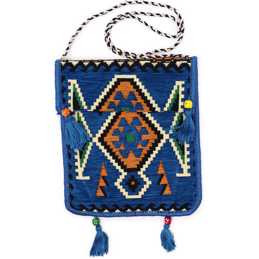 Bolso bandolera de festival Kilim azul cielo - Bolsos de Kilim