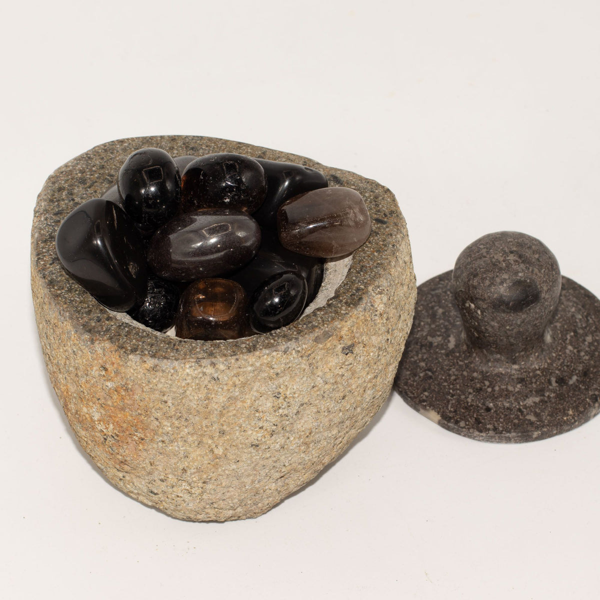 Maceta de enraizamiento con piedra de río natural - Mediano (aprox 12x8 cm)