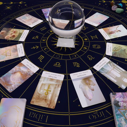 Paño para lectura de Tarot - Zodiaco - Cartas del Tarot y paños de lectura