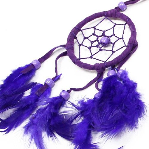 Dreamcatcher Bali small hoop - Turquoise/Pink/Purple