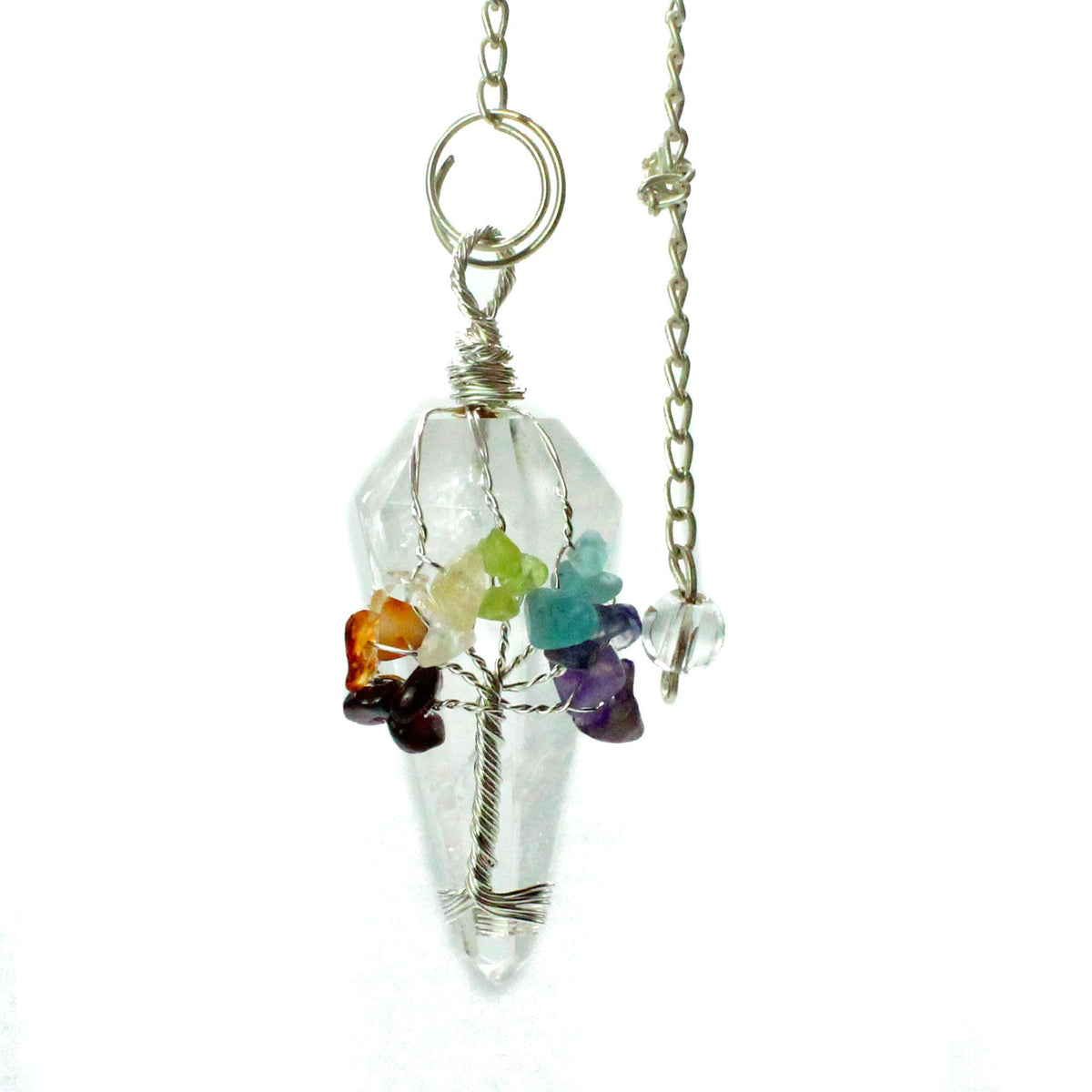 Péndulo Mágico - Siete Chakras - Cuarzo Roca - Péndulos Mágicos de Piedras Preciosas