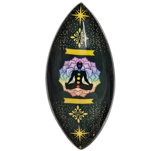 Cuenco de incienso esmaltado - aluminio - Loto Buda Chakra