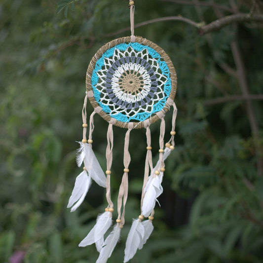 Attrape-rêves - Macramé bleu 16cm (Couleurs assorties)