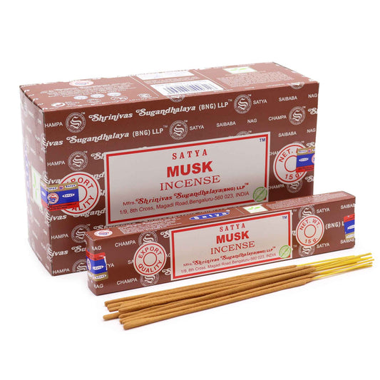 Varillas de Incienso Satya 15gm - Almizcle - Incienso Satya en Sticks, Artisan Product
