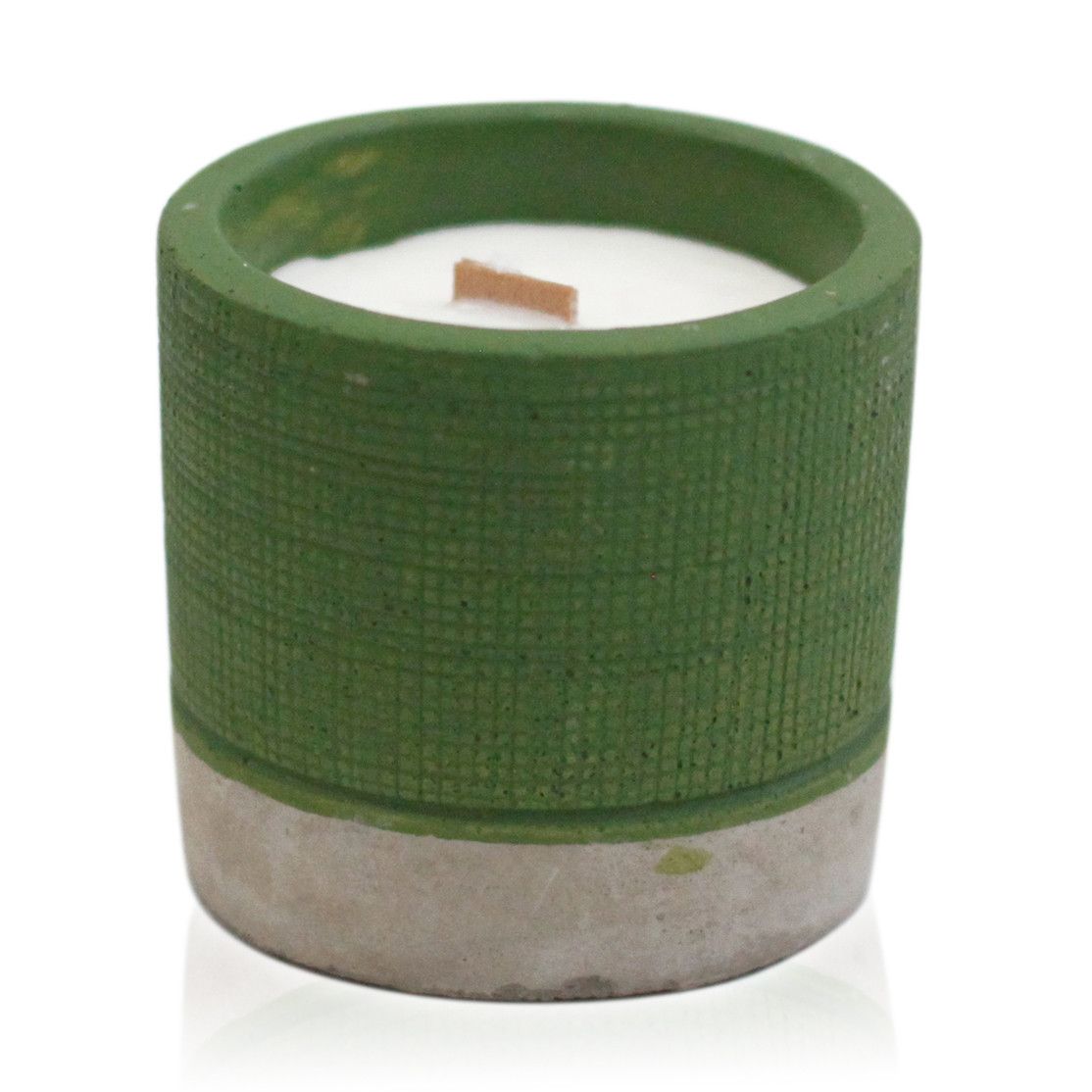Olla - Verde - Musgo de Mar y Hierbas - Velas de madera de hormigón