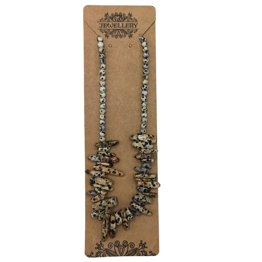 Collier de pierres précieuses Longstone - Pierre dalmatienne