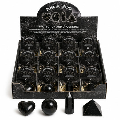 Cuatro formas de gemas - Turmalina negra - Formas variadas de gemas