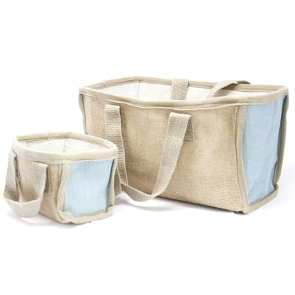 Cesta pequeña de yute - 16x10x12cm - Azul