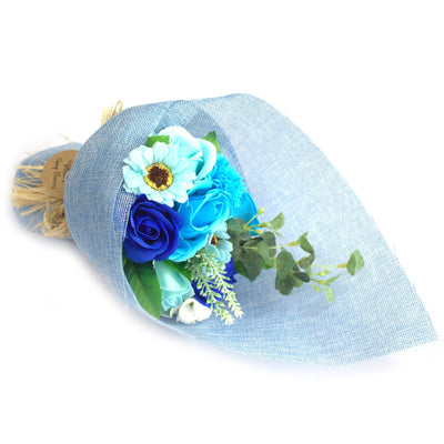 Bouquet de fleurs de savon artisanales · Bleu