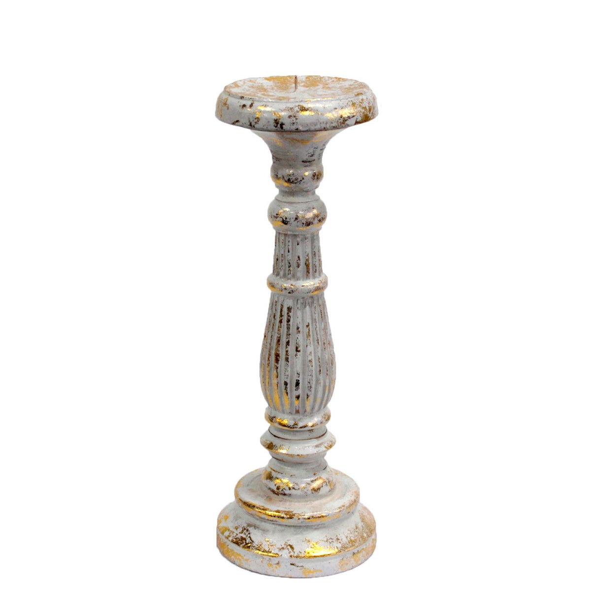Soporte de vela mediano - oro blanco - Soportes de Velas Vintage