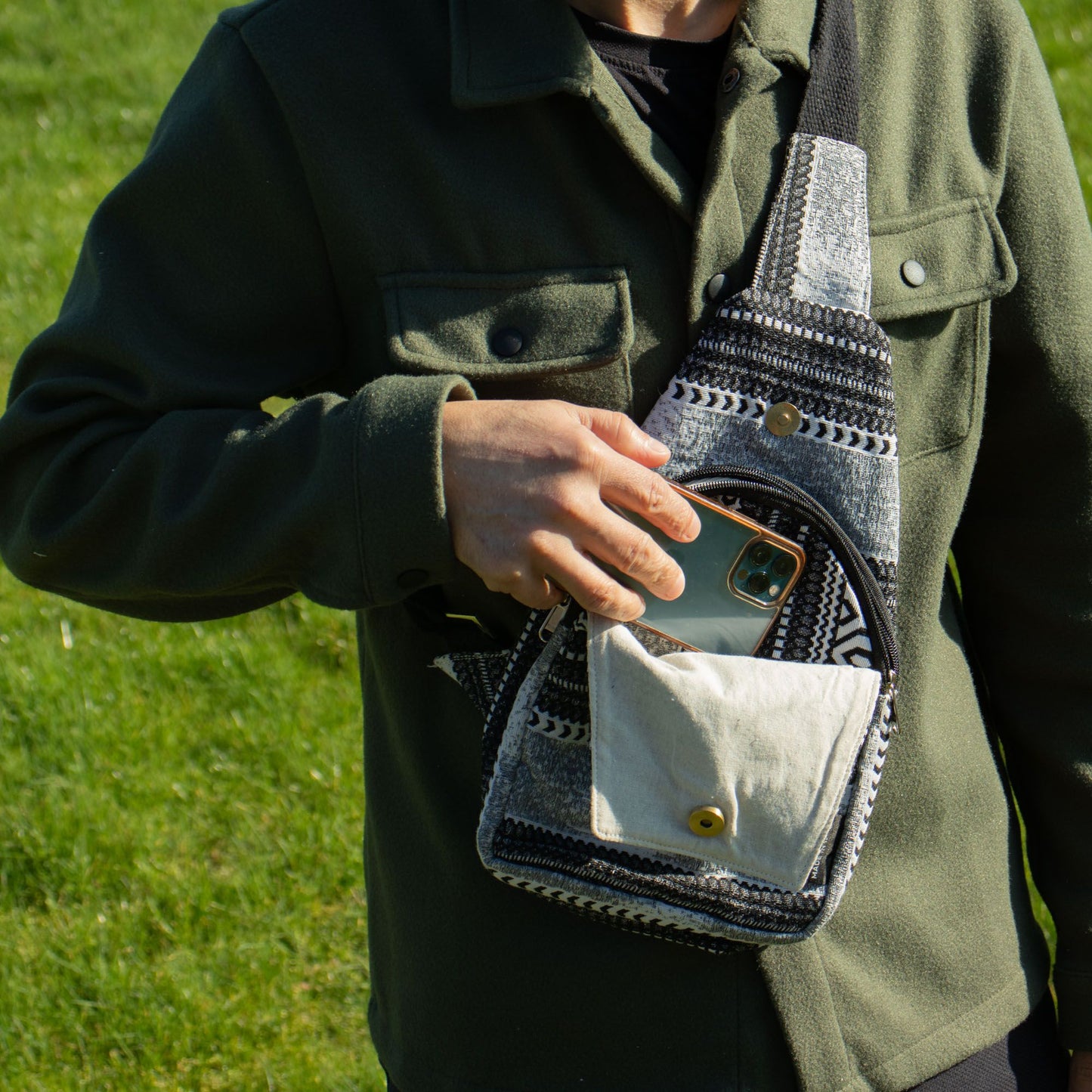 Bolsas de Jacquard Natural - Caravana Urbana - Bolso Cruzado
