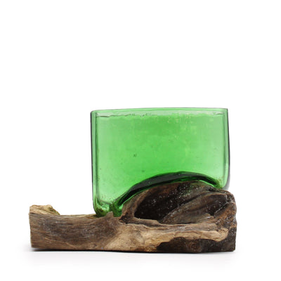 Recycled Beer Bottles - Square Wooden Bowl