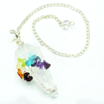 Péndulo Mágico - Siete Chakras - Cuarzo Roca - Péndulos Mágicos de Piedras Preciosas