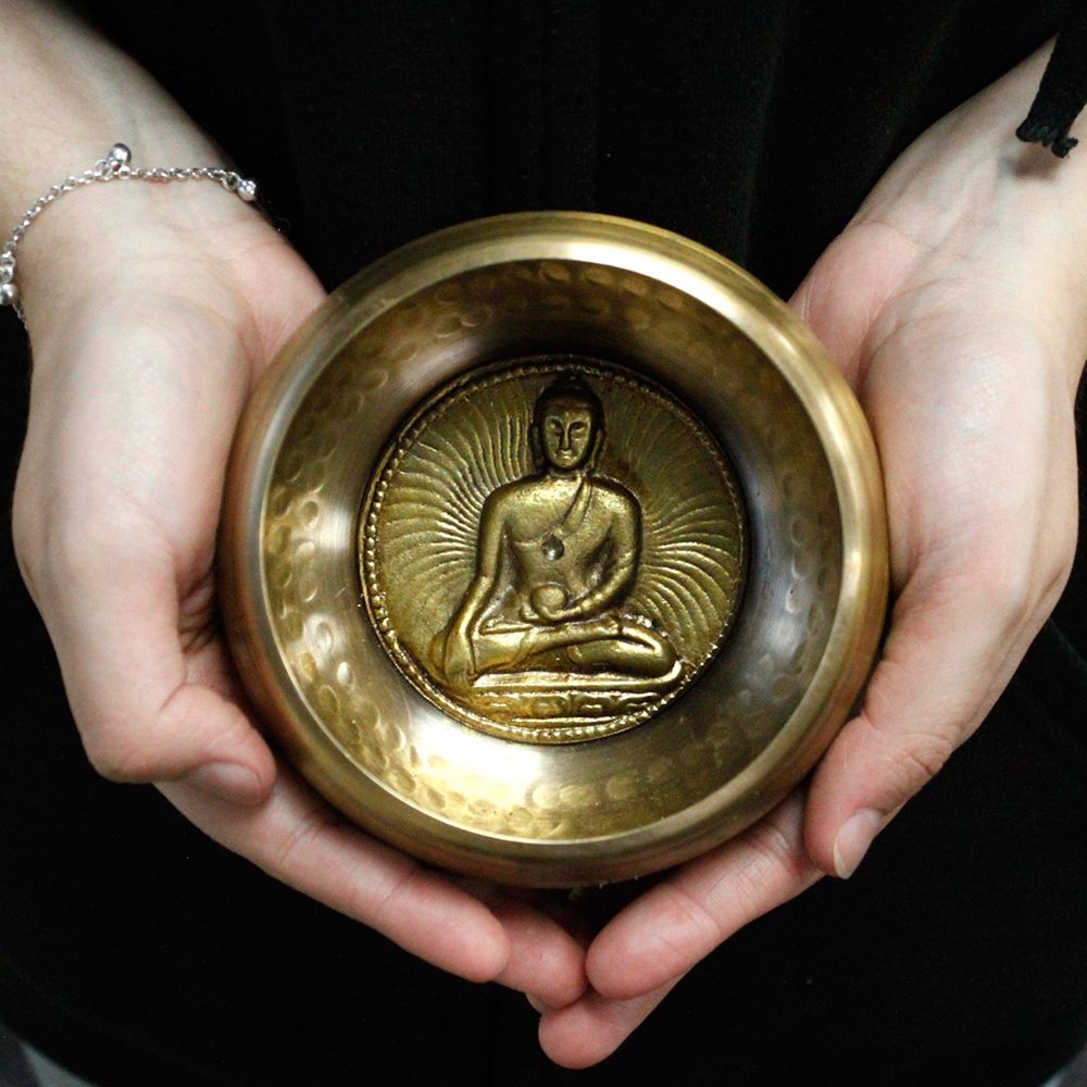 Cuenco tibetano set - Medicina Buda 10cm (min 500gm) - Set de Regalo Tibetano