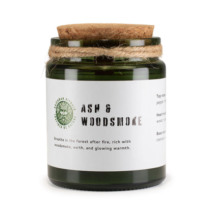 Greenman Woodwick Vela de soja - Ceniza y Humo de Madera - Velas de soja Woodwick de Greenman Rituals, 26 horas