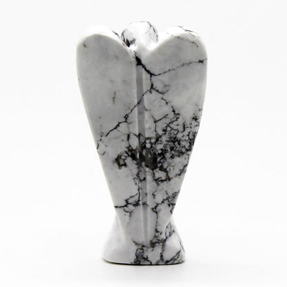 Ángel de piedra preciosa tallada a mano - Howlite blanca - Figuras de Piedras Preciosas
