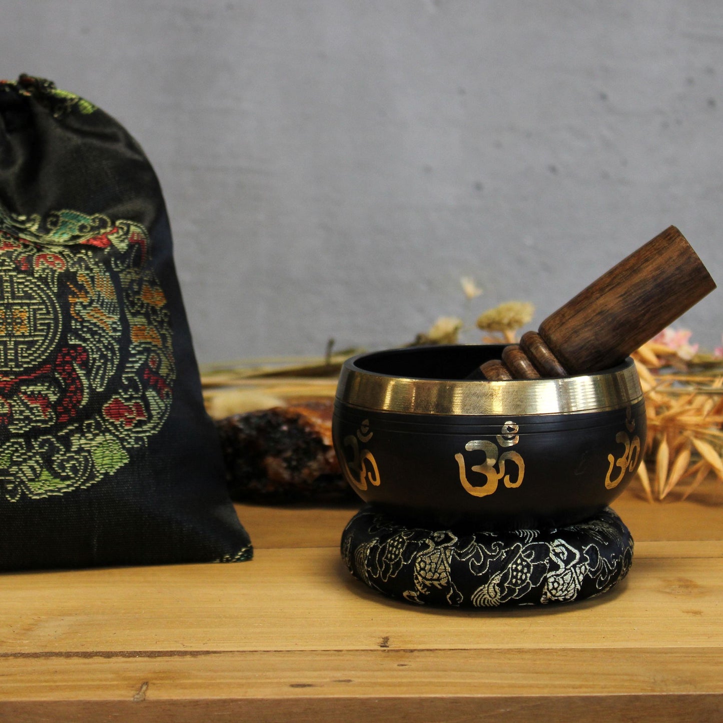 Juego de cuencos tibetanos Yoga Om - Set de Regalo Tibetano, artesanal