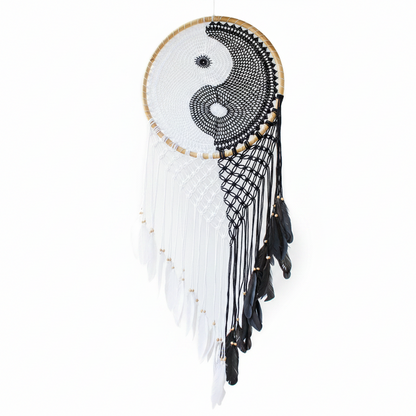 Bali Dreamcatchers - Extra Large Ying Yang D: 50cm - Atrapasueños Bali, artesanal