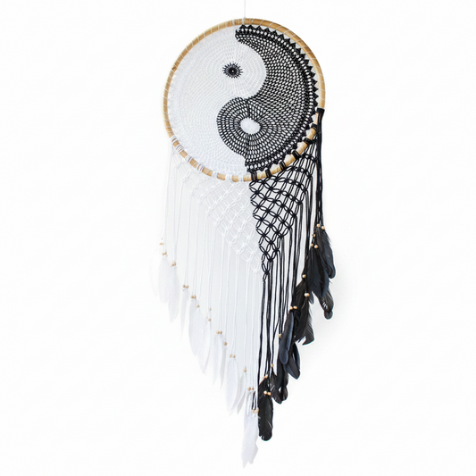 Bali Dreamcatchers - Extra Large Ying Yang D: 50cm - Atrapasueños Bali, artesanal