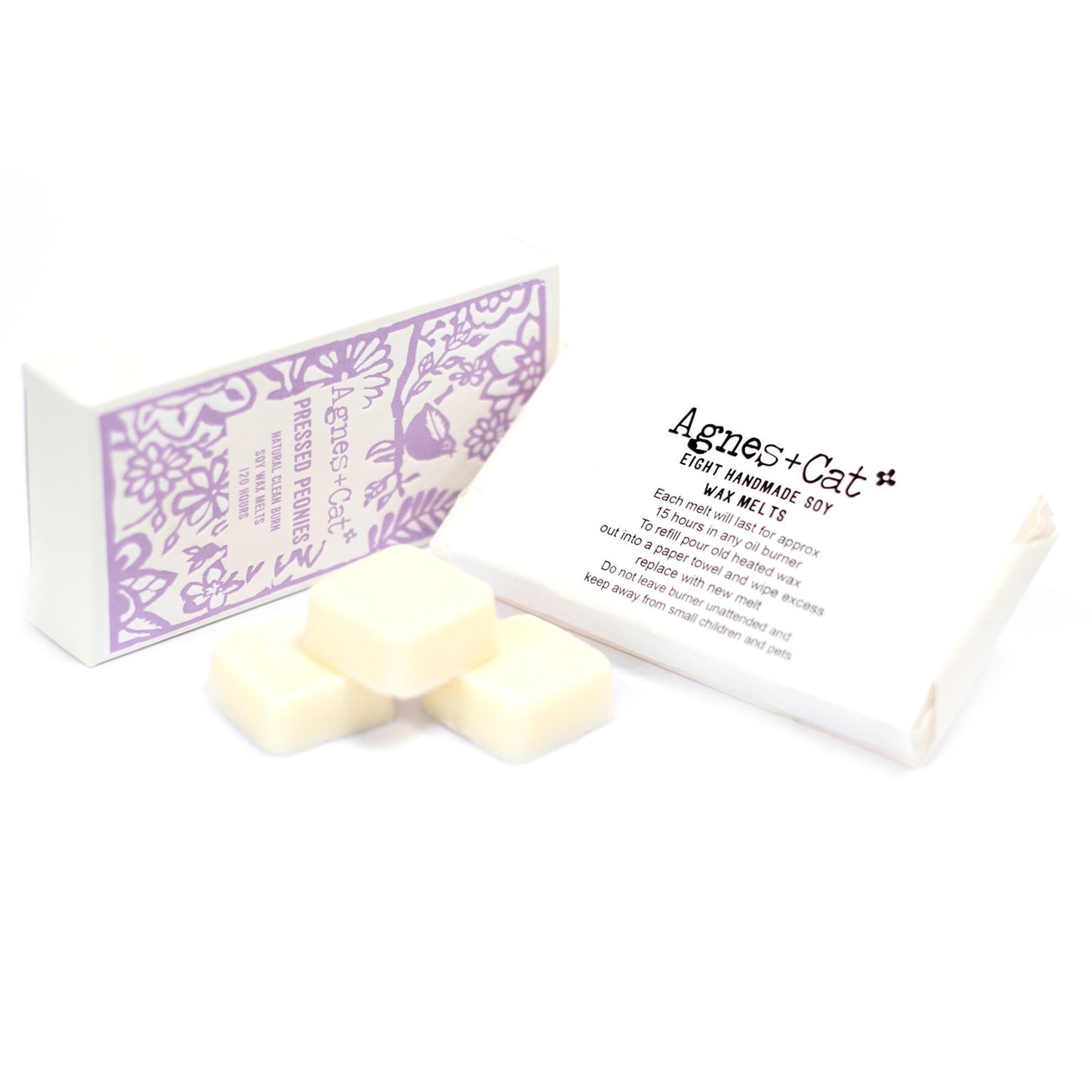 Agnes + Cat Caja de 8 pastillas de cera derretibles - Peonías prensadas - Agnes + Cat Soy Wax Melts